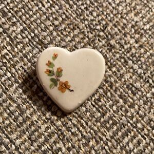 Ceramic heart pin brooch